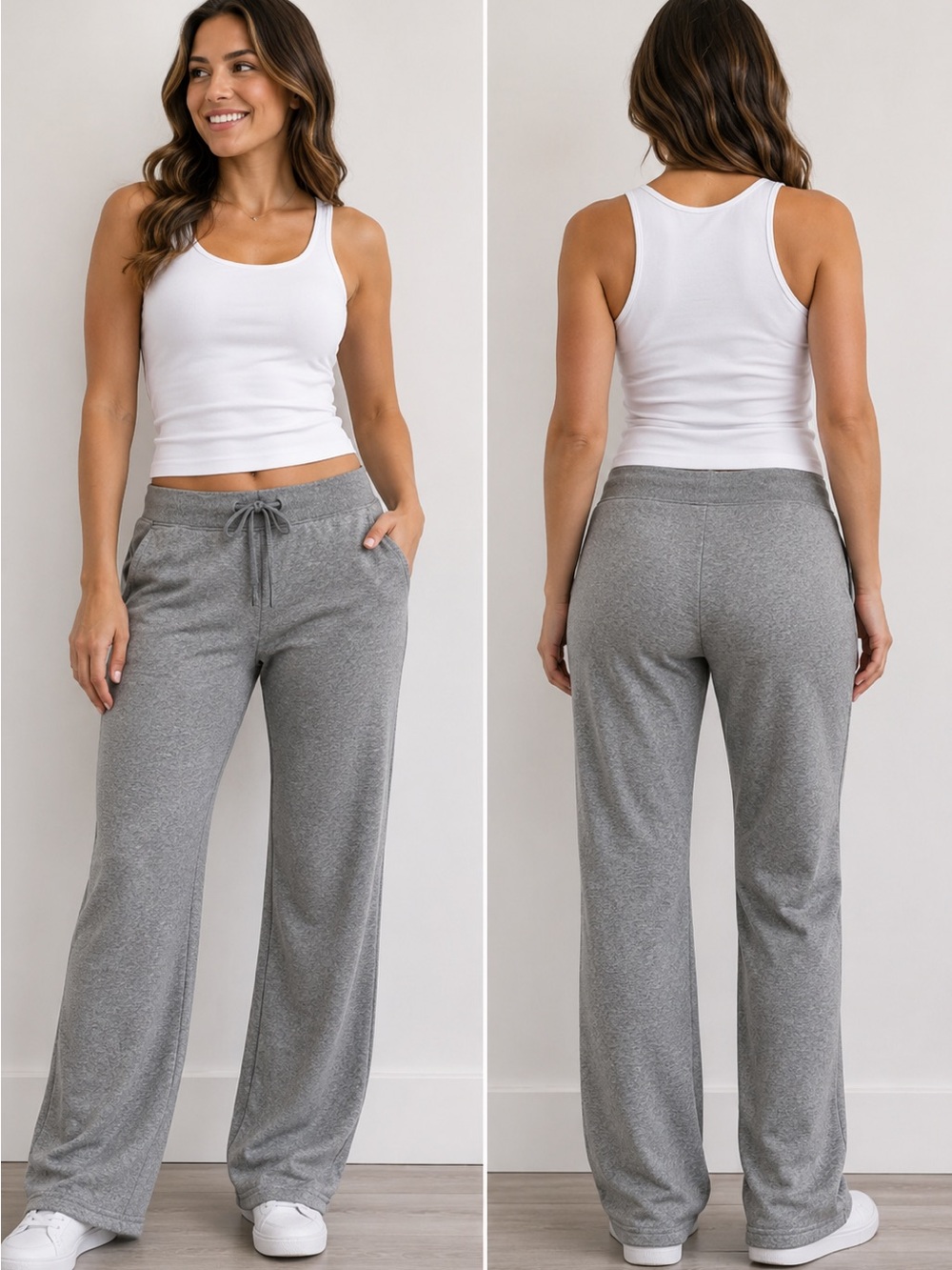 TUFF Athletics Fleece-Lined Jogger Sweatpants Gray | Womenโs Large